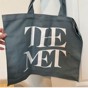 THE MET Gray Canvas Tote Bag
